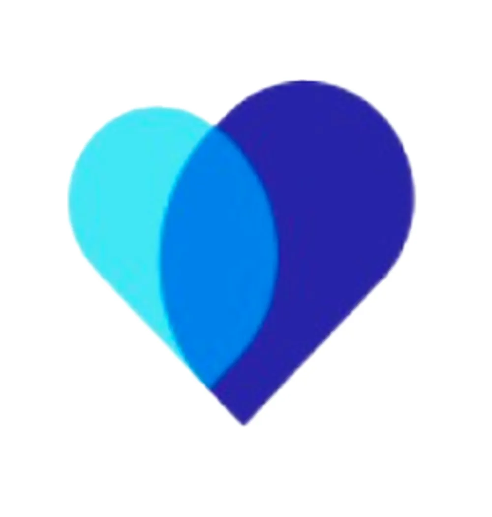 ALT Text: light and cobalt blue heart
